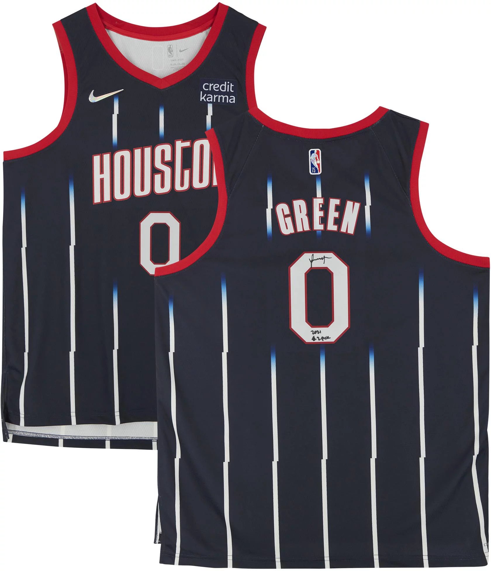 Jalen Green Houston Rockets Autographed Navy 2021-2022 Mixtape Swingman Jersey with 2021 #2 Pick Inscription - Fanatics Authentic Certified