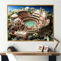 Designart Tennis Grand Slam Spectacle Stadiums Floater Framed Wall Decor