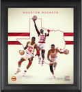 Houston Rockets Framed 15 x 17 1990's Hardwood Classics Franchise Foundations Collage