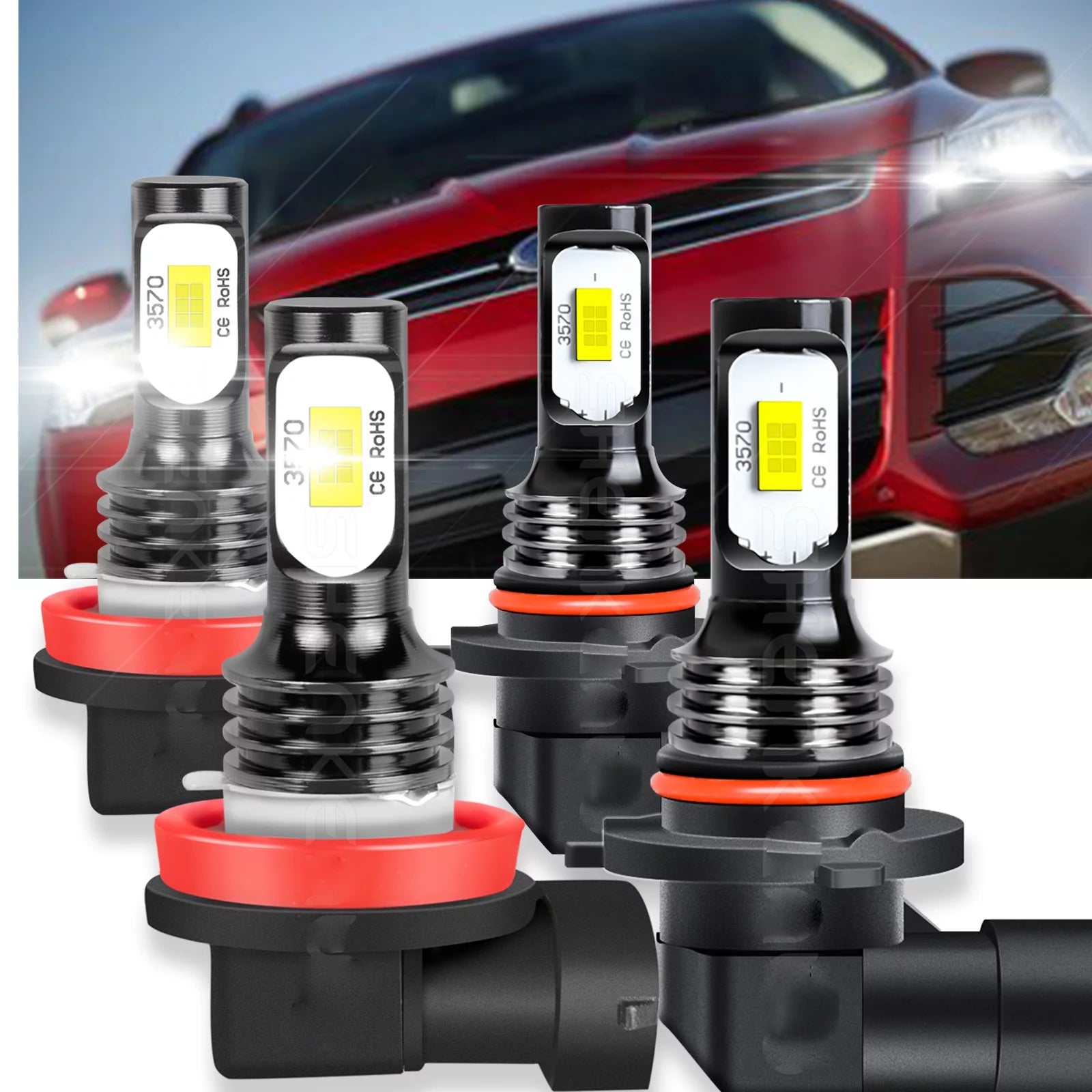 BMZONCC For Ford Escape 2017 2018 2019  H11 9005 LED Headlight Bulbs High Low Beam Lamp Cool White 40W 6000K Combo 8000LM 4Pcs