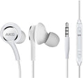OEM InEar Earbuds Stereo Headphones for QMobile Noir S6 Plus Plus Cable - Designed by AKG - with Microphone and Volume Buttons (White)