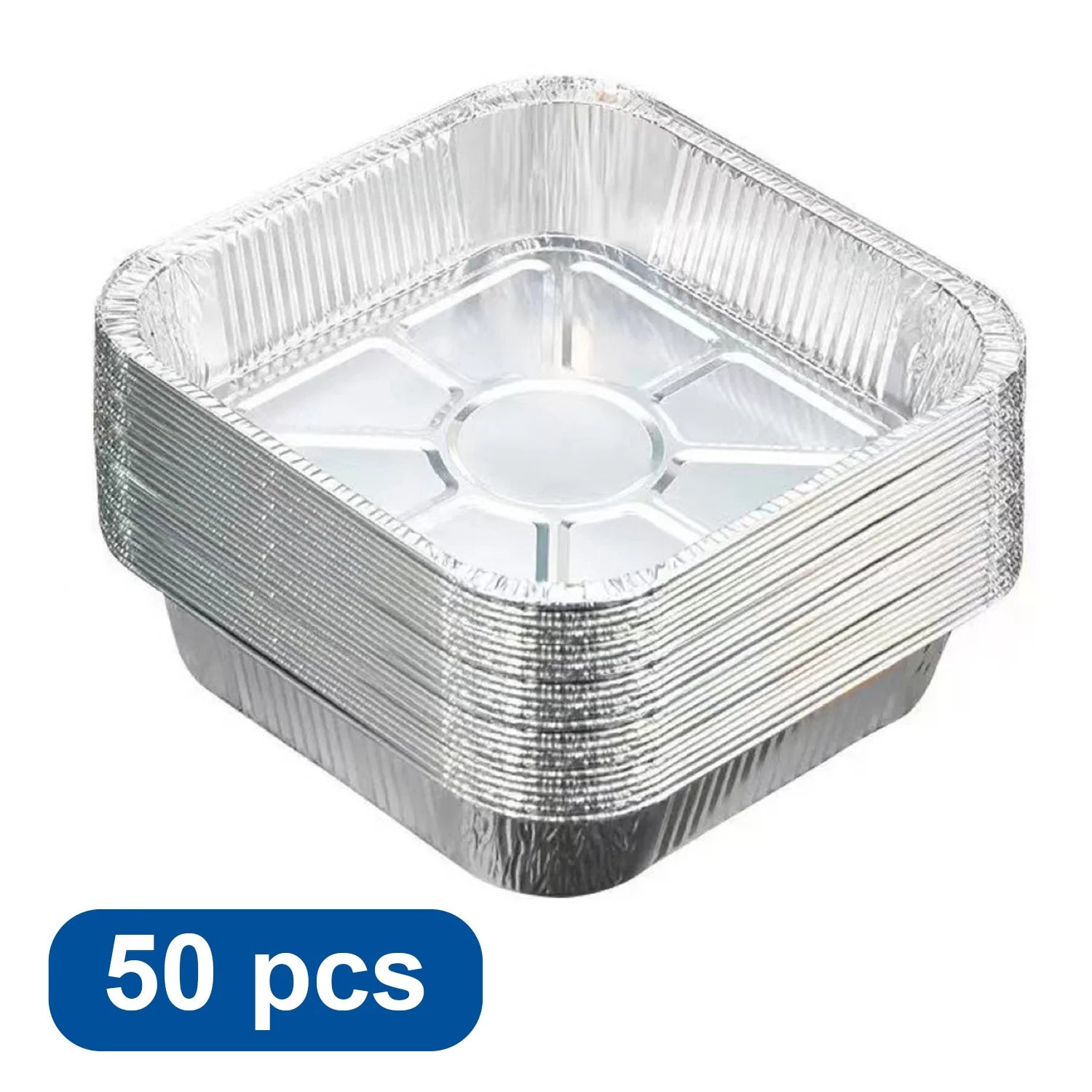 7¡± 50 Pack Aluminum Foil Pans Disposable Tin Foil Pans for Baking Cooking BBQ