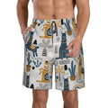 Kll Llama And Cactus1 Men'S Casual Summer Beach Shorts Hawaiian Shorts With Pockets-Small
