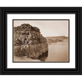 Watkins, Carleton 32x25 Black Ornate Wood Framed with Double Matting Museum Art Print Titled - The Dalles, Extremes of High and Low Water, 92 ft./Head of the Dalles, Columbia River, Oregon, about