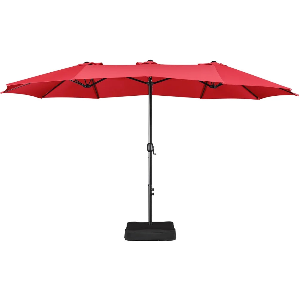 Renwick 15ft Patio Parasol Triple-size Outdoor Umbrella with Crank, Red
