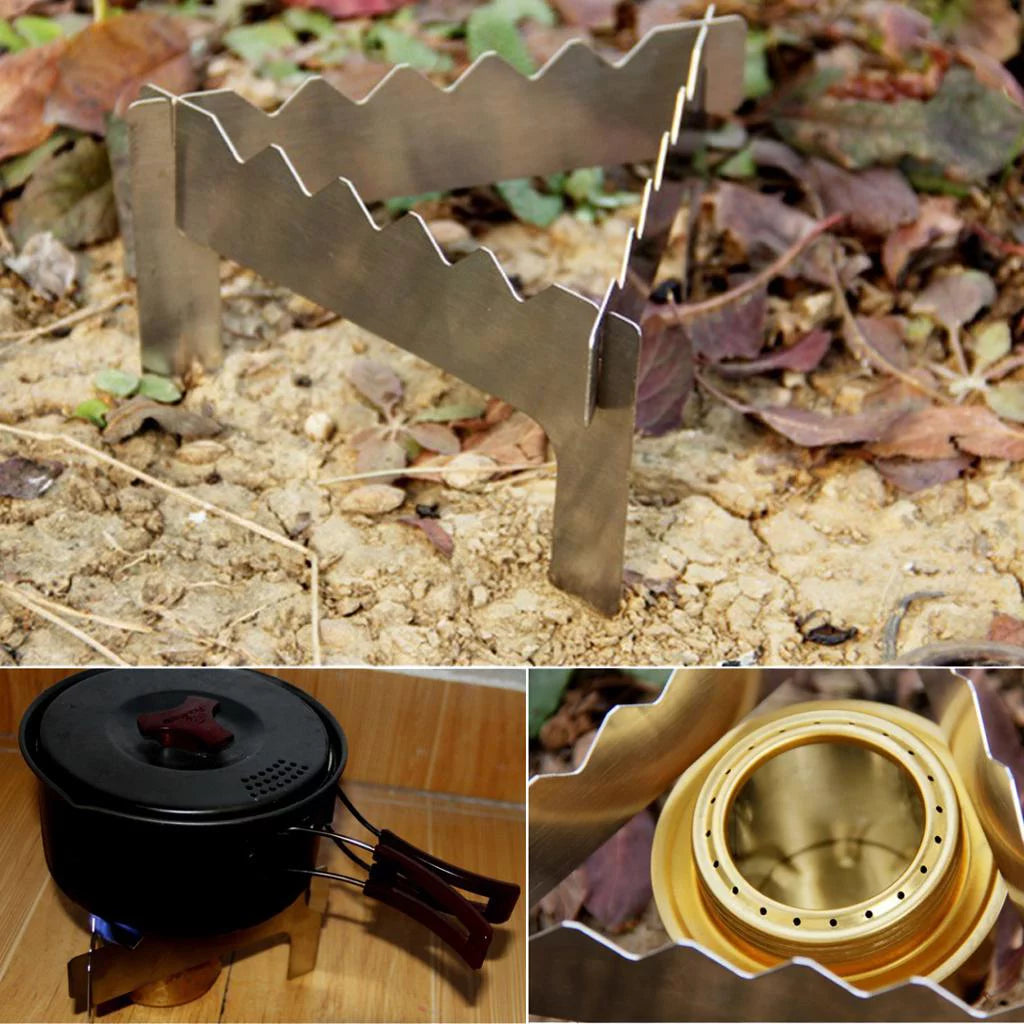 Holder Stand Support Bracket for Spirit Burner, Cooking Pots and Pans, Gas Heater, Multiuse, Detachable, Three Pieces