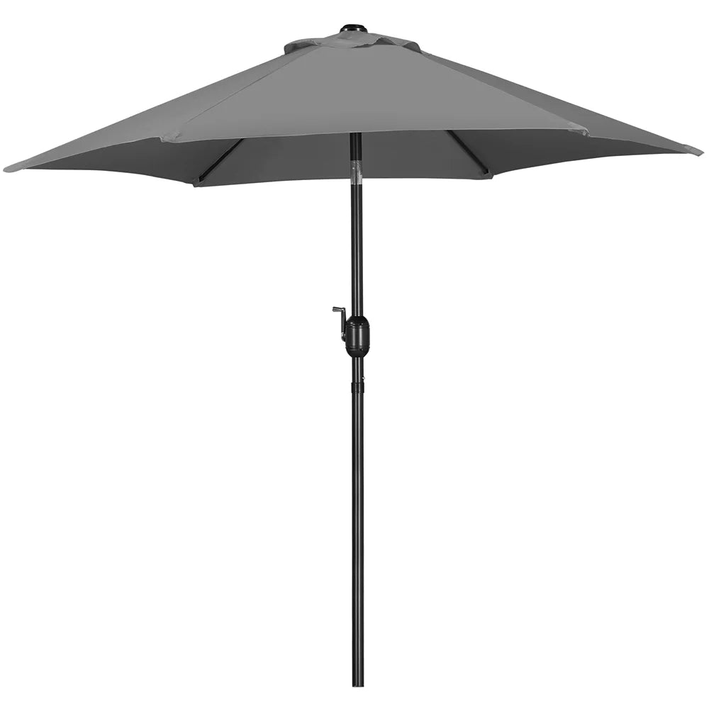 Easyfashion 7.5ft Patio Outdoor Umbrella, Gray