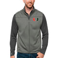Men's Antigua Steel Miami Hurricanes Links Full-Zip Golf Vest