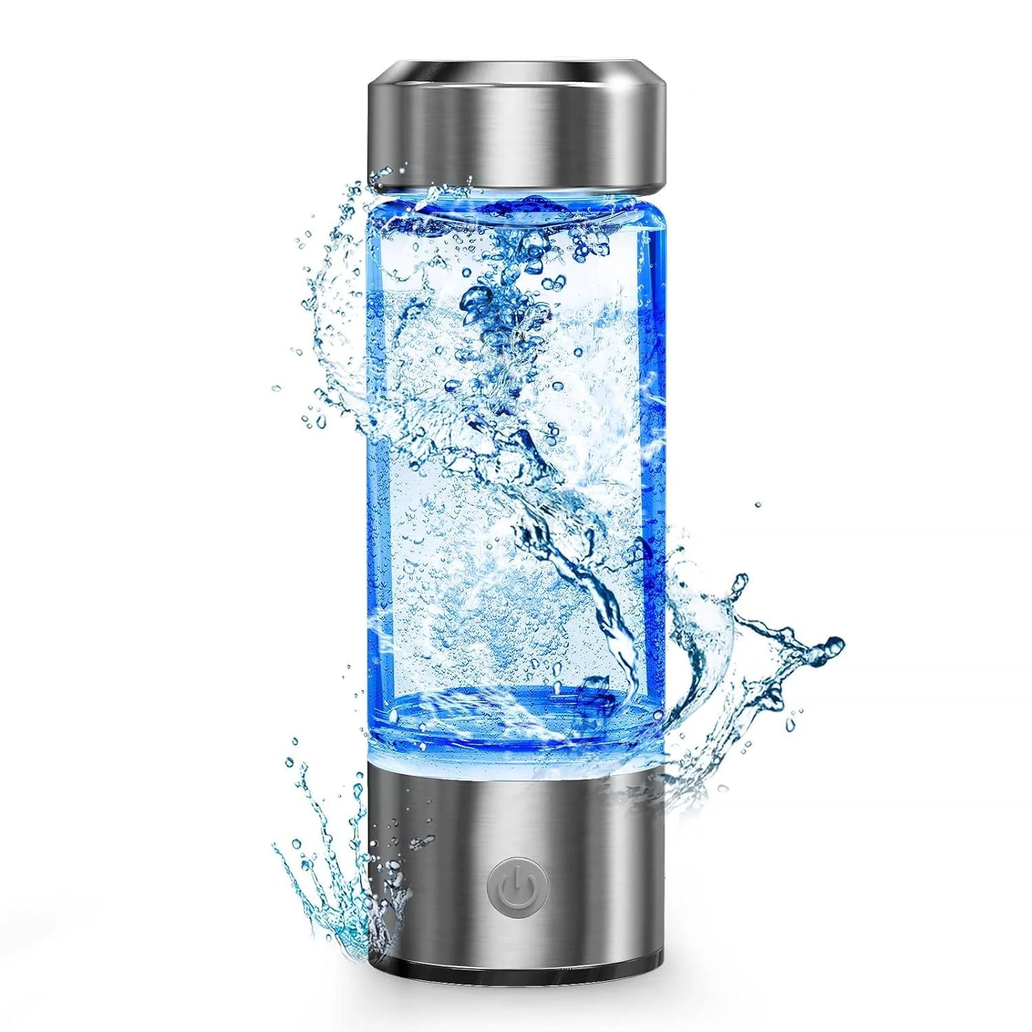 Hydrogen Water Bottle, Portable Hydrogen Water Ionizer Machine, Hydrogen Water Generator, Rechargeable Hydrogen Rich Water Glass Health Cup for Home Travel (Blue)