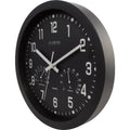 1 PK, La Crosse Clock Co. 12 In. Inkwell Black Wall Clock Hygrometer & Thermometer
