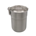 Dcenta Camping Cup Stainless Steel Coffee Mug Portable Cooking Pot 1L with Lid Folding Handle for Camping Picnic Hiking Backpacking