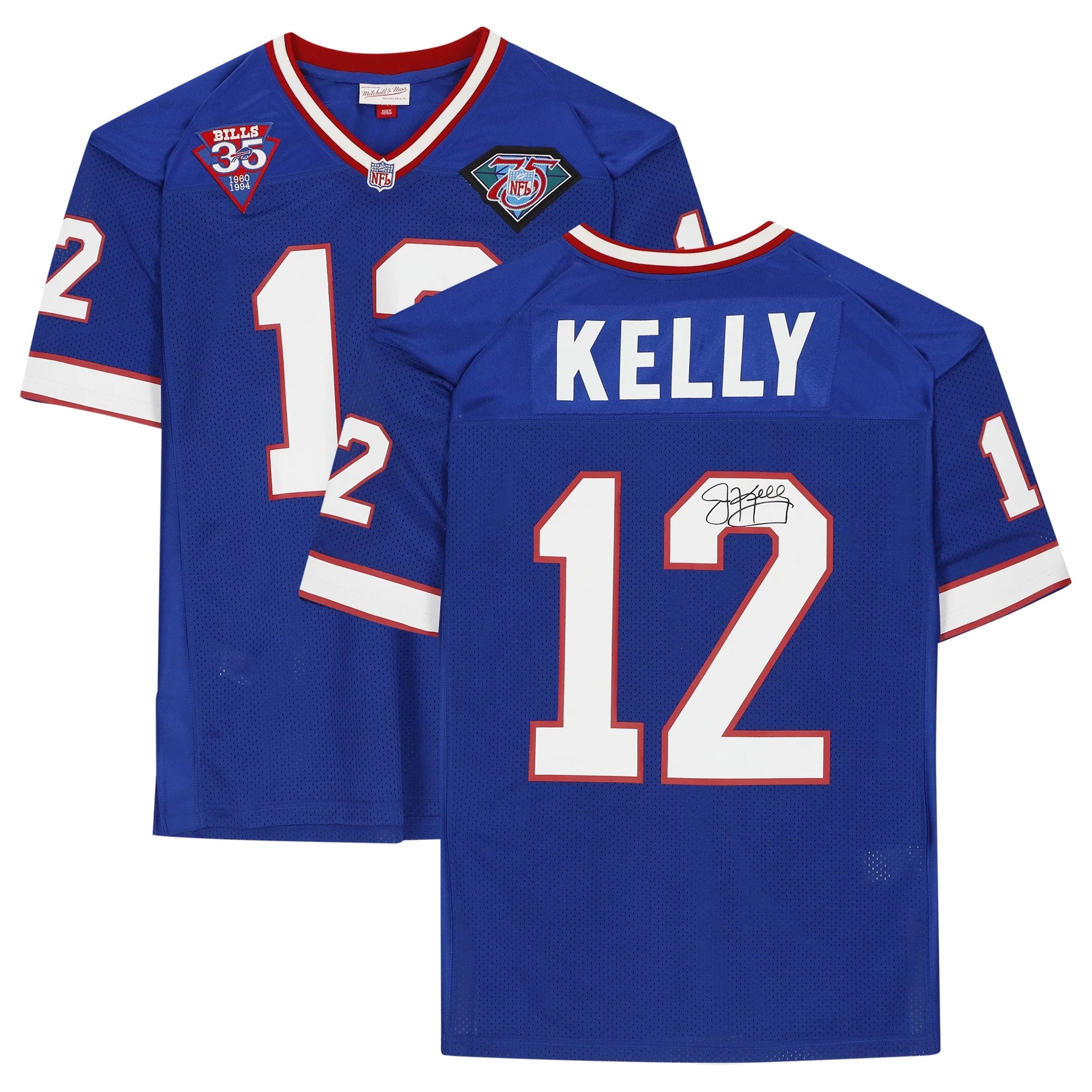 Jim Kelly Buffalo Bills Autographed Blue Mitchell & Ness 1994 Authentic Jersey - Fanatics Authentic Certified