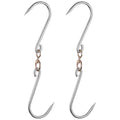 Uxcell 12'' Swiveling Meat Hook, 0.27'' Thickness Galvanized Processing Butcher Hooks, 2Pack