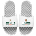 Youth ISlide White Miami Hurricanes Split Bar Slide Sandals