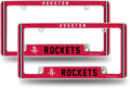 Houston Basketball Rockets (Set of 2) Chrome Metal License Plate Frames with Bold Full Frame Design