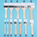 Carevas Paint Brush,Wooden Oil Brush Brushes Art Supplies Hair Wooden Oil Brush Paint Brushes Flat Nylon Hair Brush Barbecue Brush 12pcs / Set Nylon Hair Wooden Adben Brush Siuke 12pcs Rusuo