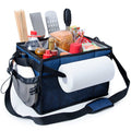FANGSUN  Large Grill and Picnic Caddy with Paper Towel Holder, BBQ Organizer for Utensil, Plate, Condiment, Collapsible & Easy Carry Griddle Caddy, Must Haves for Outdoor, Camper, Travel, Car, RV