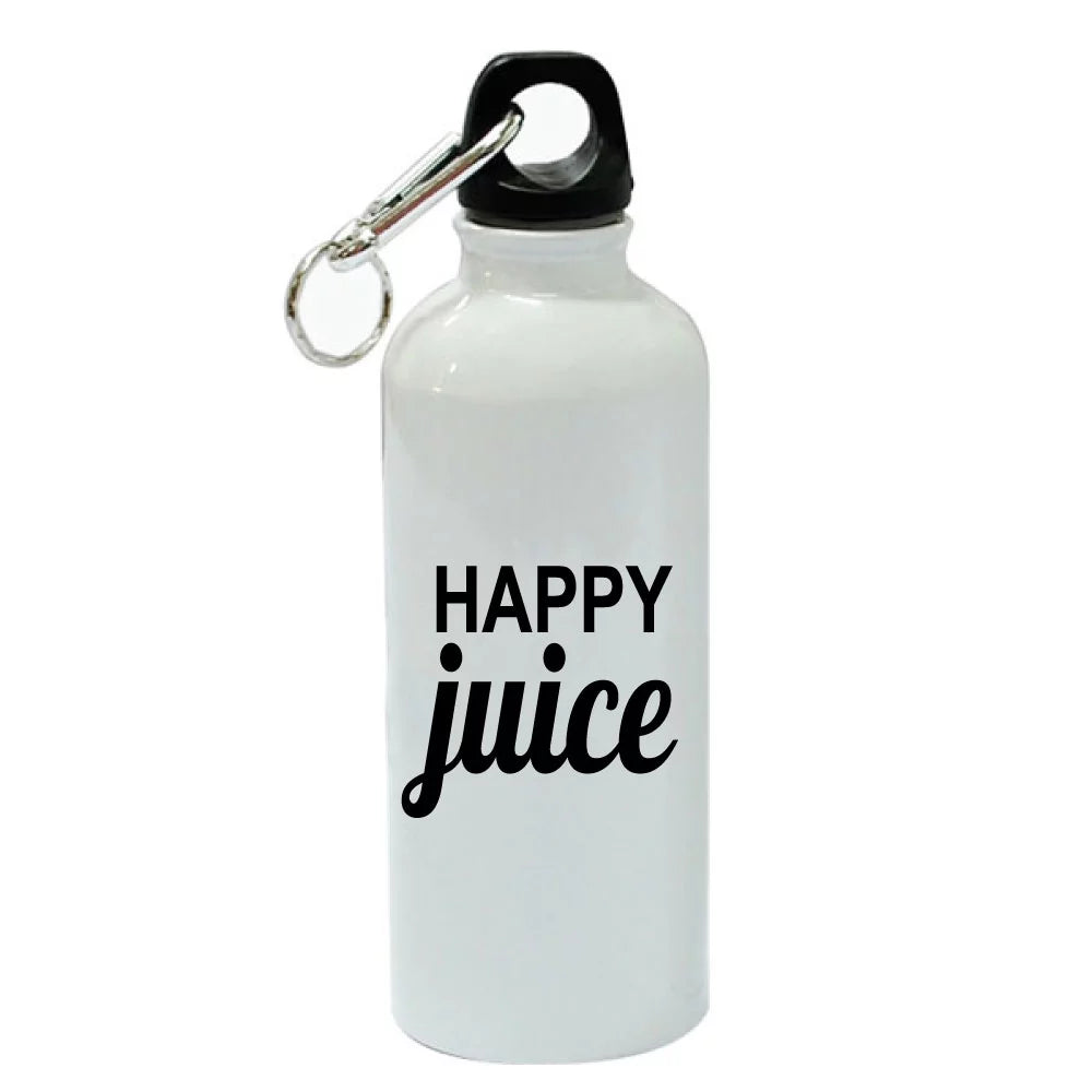 Happy Juice White Aluminum Sports 20 oz Water Bottle