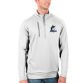 Men's Antigua White Miami Marlins Generation Quarter-Zip Pullover Jacket