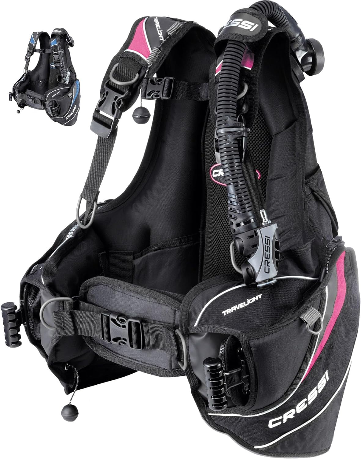 Cressi Travelight Lightweight BCD (Black/Pink, Large)