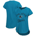 Women's Starter Teal San Jose Sharks Grand Slam Raglan Notch Neck T-Shirt