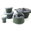 walmeck Folding Pot Set Portable Cooking Set Collapsible Cookware Set Camping Cookware Set Compact