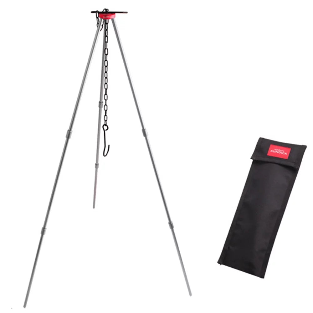 Sundick Tripood Portable Camping Bonfire Tripod with Sturdy Triangle Support, Ideal for Campfires