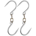 Uxcell 13.4'' Swivel Meat Hooks, 0.41'' Thickness Galvanized Processing Butcher Hooks, 2 Pack