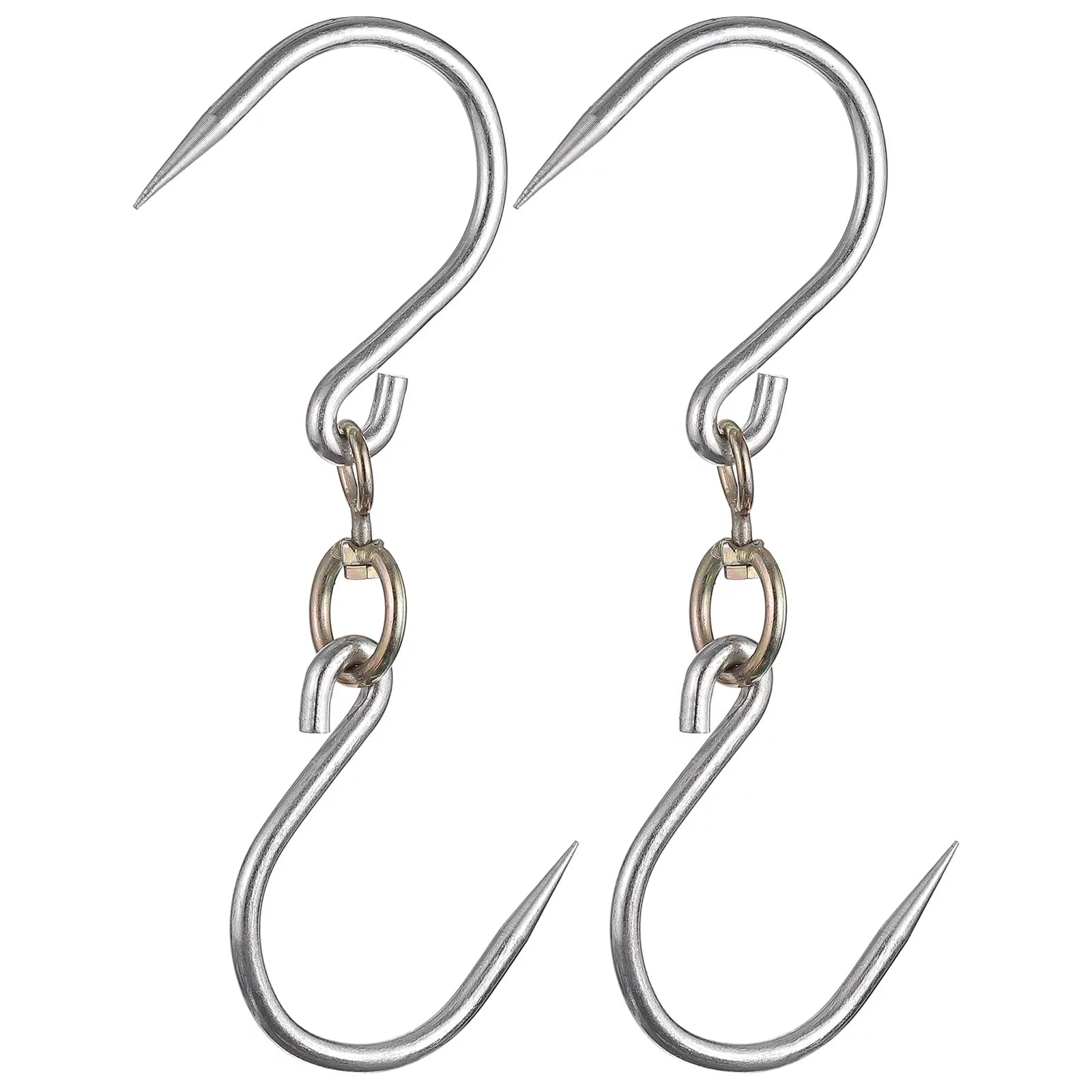 Uxcell 13.4'' Swivel Meat Hooks, 0.41'' Thickness Galvanized Processing Butcher Hooks, 2 Pack