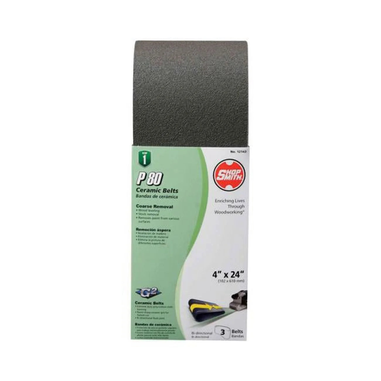 Gator Blade 4 In. x 24 In. 80 Grit Heavy-Duty Sanding Belt (3-Pack) 12143