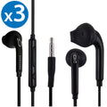 Samsung (3 Pack) OEM Wired 3.5mm White Headset with Microphone, Volume Control, and Call Answer End Button [EO-EG920BW] for Samsung Galaxy S6 Edge+ / S6 / S5, Galaxy Note 5/4 / Edge (Bulk Packaging)