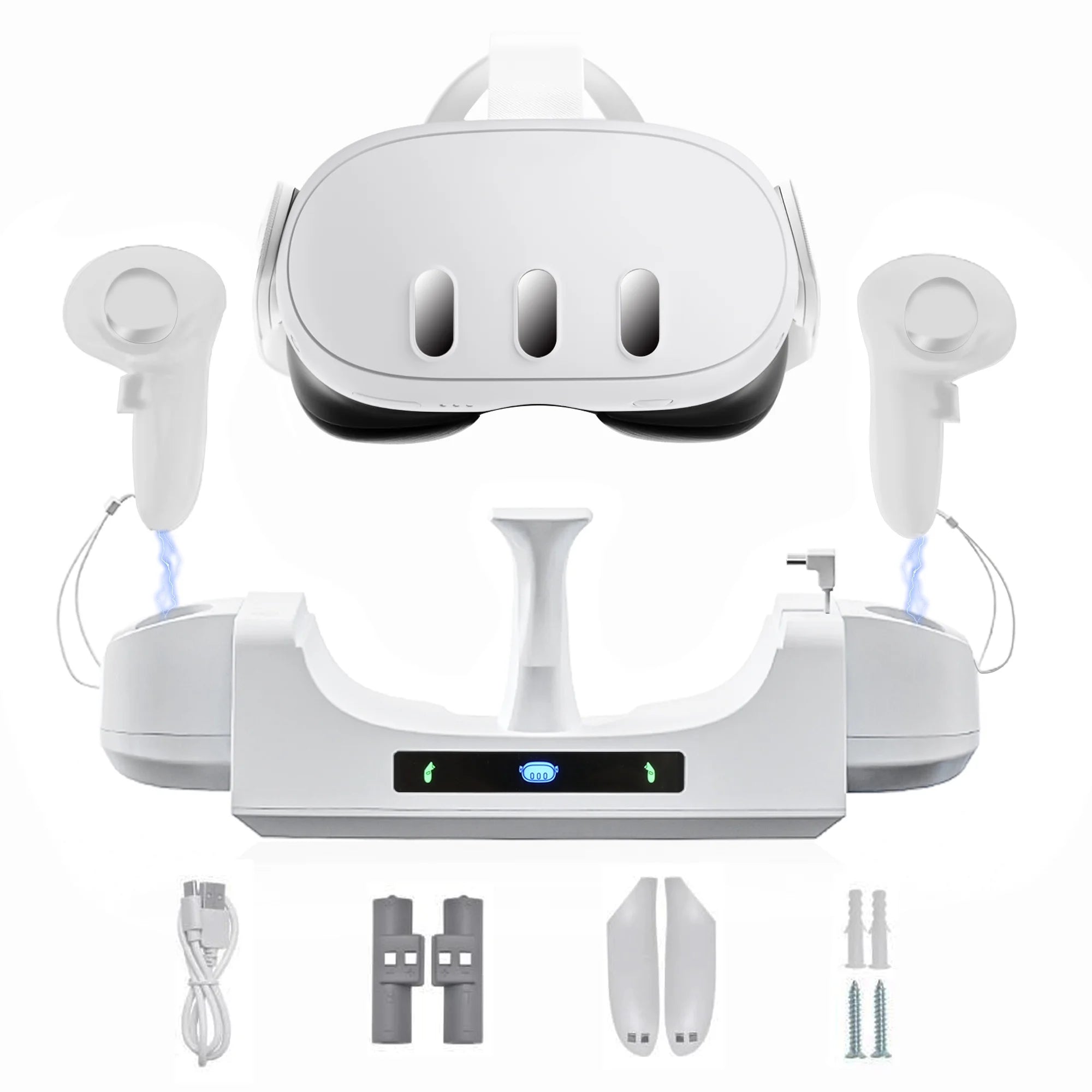 Charging Dock for Oculus/Meta Quest 3 VR Headset & Controller, Wall Mount Fast Charging Station