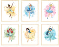 Nistio? Disney Princess Ballerina Wall Art Prints, Princess Playroom Decor, Elsa, Cinderella, Ariel, Snow White, Belle, Jasmine, Princess Anna, Tiana, Set of 8, 8x10 inches (Unframed)