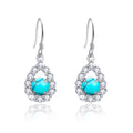 CUOKA MIRACLE Turquoise Earrings Teardrop Dangle Earrings 925 Sterling Silver Earrings for Women Fishhook Earrings Fashion Jewelry Birthday Mother¡¯s Day Gift for Grandma Mom Wife Friends
