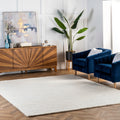 Brooklyn Rug Co  Handmade Braided Wool Area Rug Ivory 5' x 8' 5' x 8' Indoor White Rectangle Braided, Hand-Woven