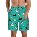 Kll Sushi Men'S Casual Summer Beach Shorts Hawaiian Shorts With Pockets-Small