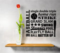 Do It Yourself Wall Decal Sticker Baseball Quote Home Run Strike Grand Slam Foul Bat Boys Bedroom Mural 16x16