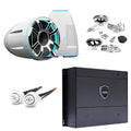 Wet Sounds Package - REV12-HD-W-XS-SC 12 White XS Grill Swivel Clamp Tower System with Wet Sounds SYN-DX4 800 Watt RMS 4 Channel Amplifier