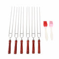 Tarente 6Pcs BBQ Stainless Steel Barbecue Fork + 2Pcs Silicone BBQ Brush Barbecue Tool