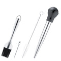 Takeoutsome Stainless Steel Silicone Seasoning Barbecue Tool Pump Head With Cleaning Brush
