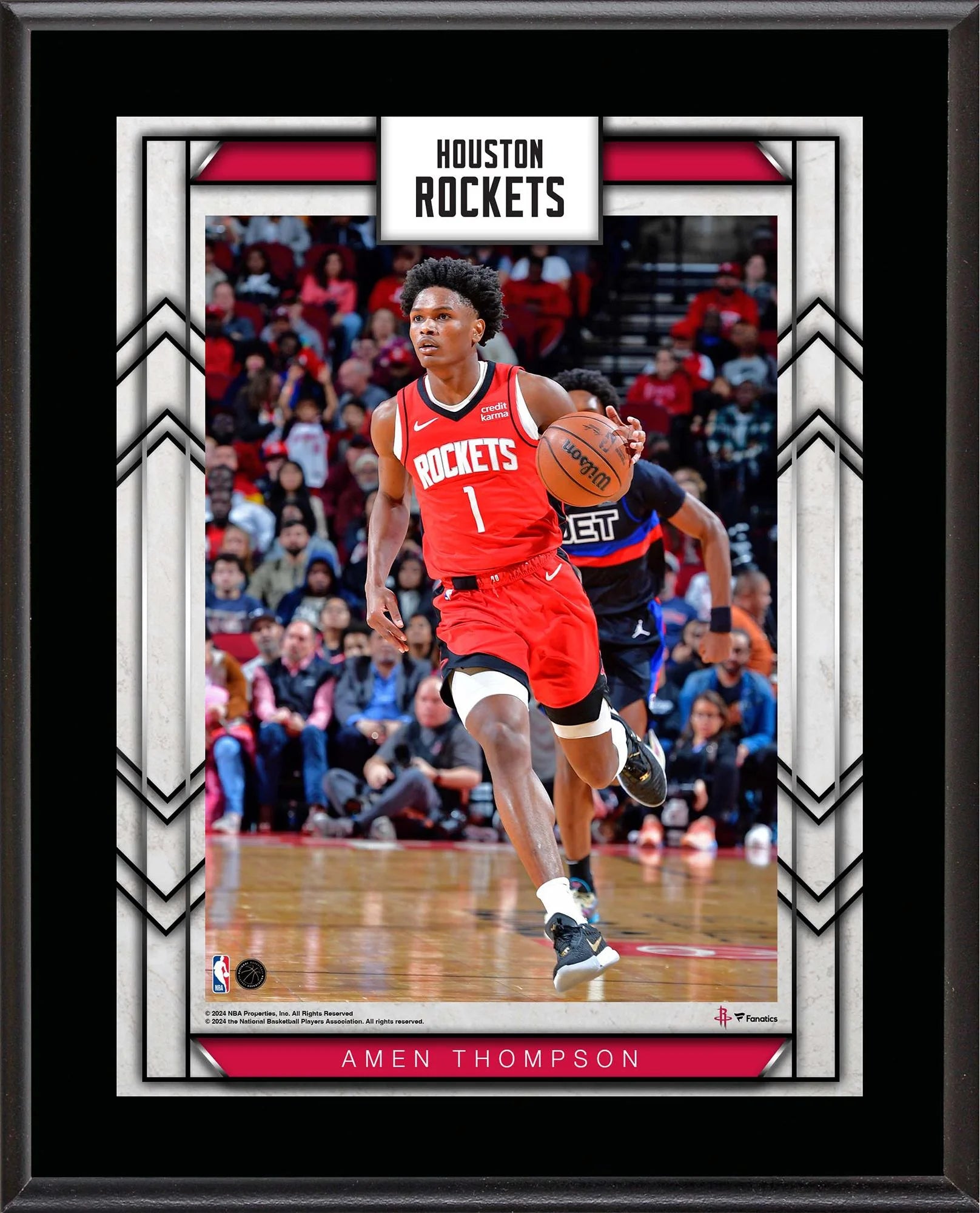 Amen Thompson Houston Rockets 10.5 x 13 Sublimated Player Plaque