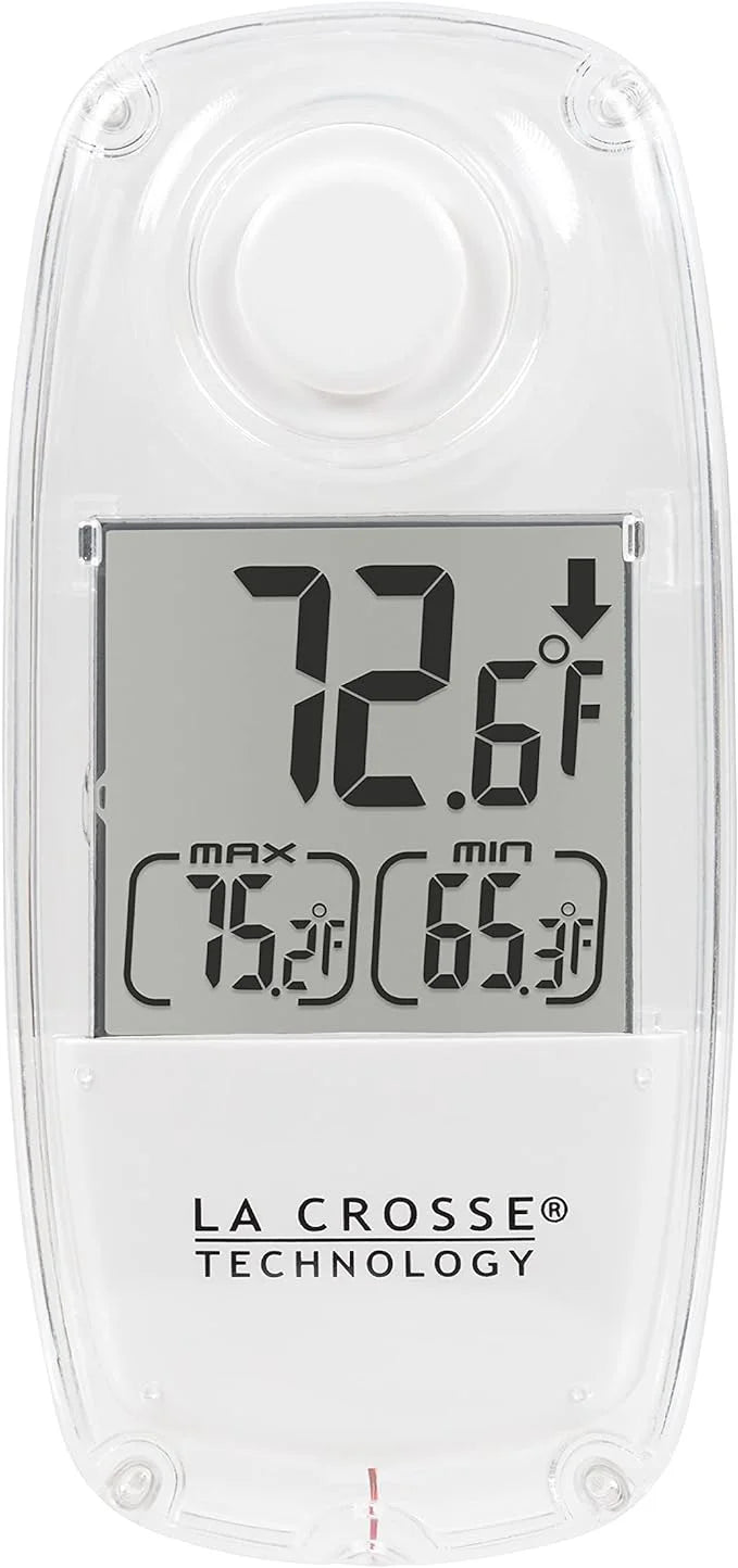La Crosse Technology 306-318 Digital Solar Window Thermometer, One Size, White
