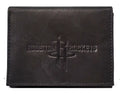 Houston Basketball Rockets Embossed Trifold Wallet - Black Leather - with Worn Distressed Look