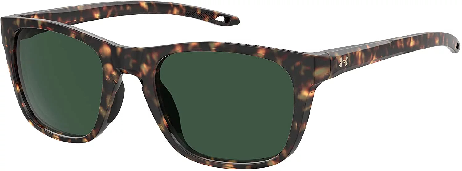 Under Armour Ua Raid Rectangular Sunglasses Shiny Havana 55 Millimeters
