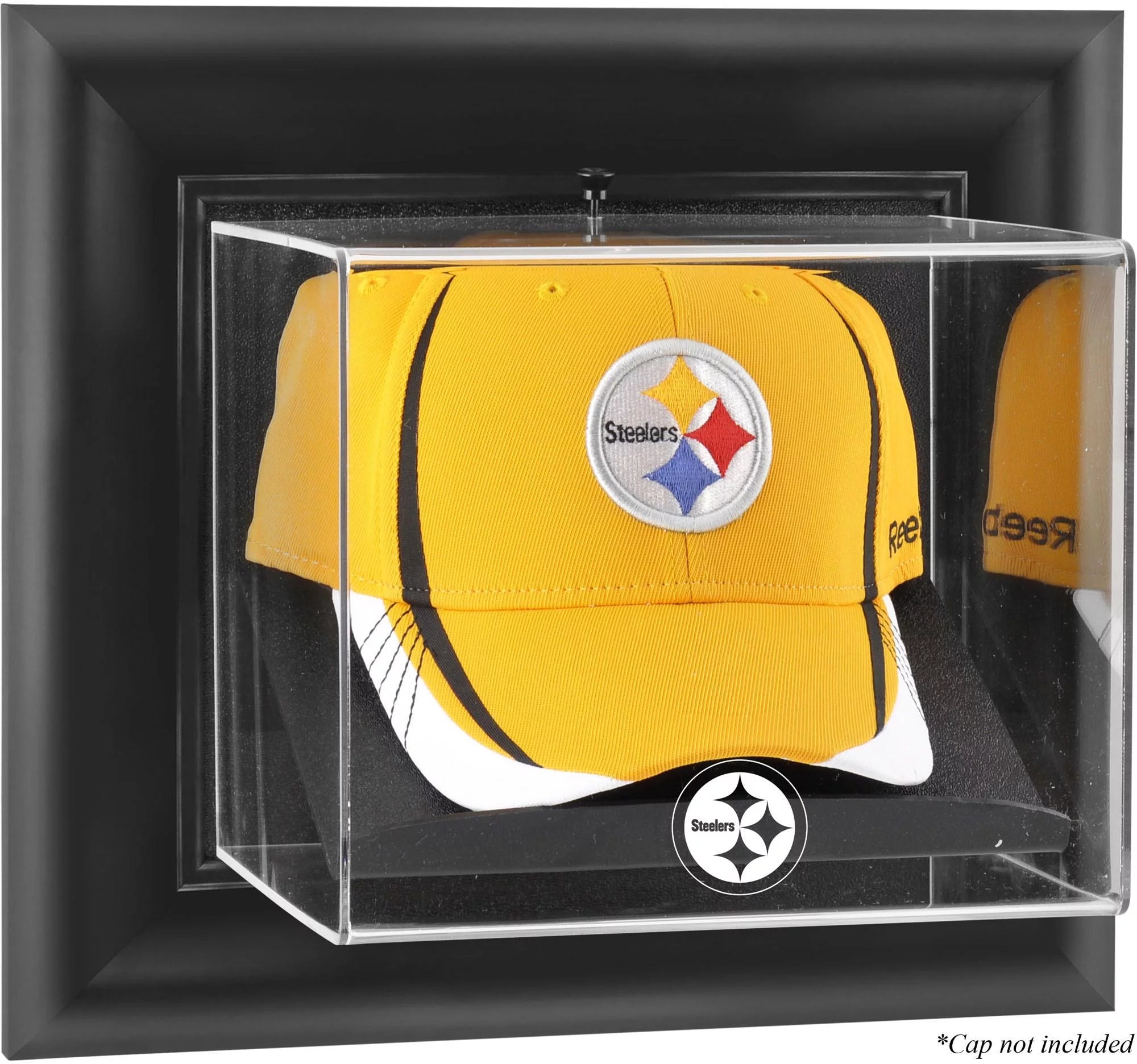 Pittsburgh Steelers Black Framed Wall-Mountable Cap Logo Display Case