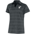Women's Antigua  Charcoal Miami Heat Brushed Metallic Compass Polo