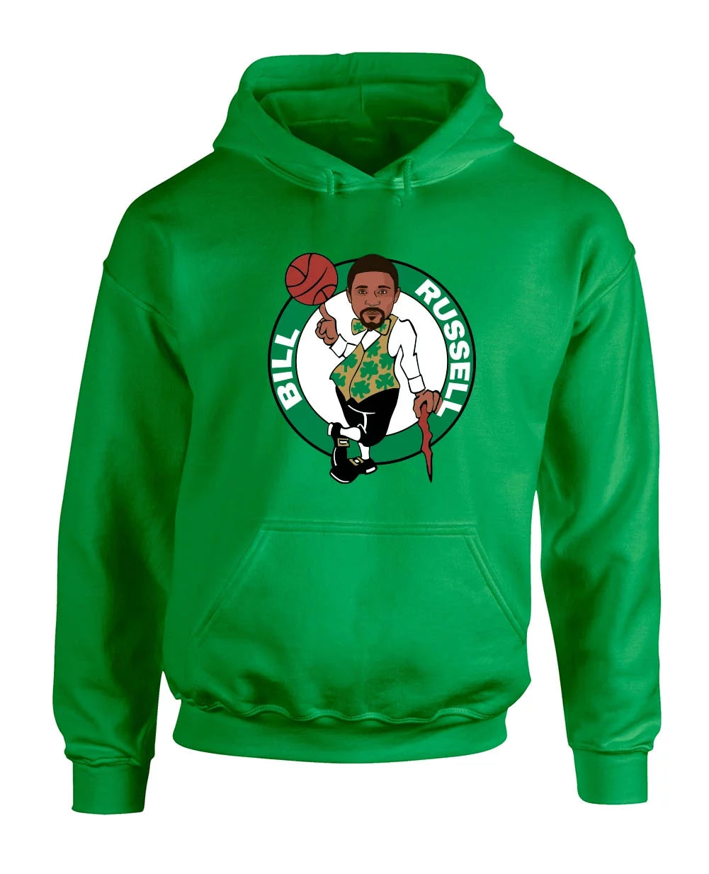 Celtics Bill Russell Logo Hooded Sweatshirt ADULT