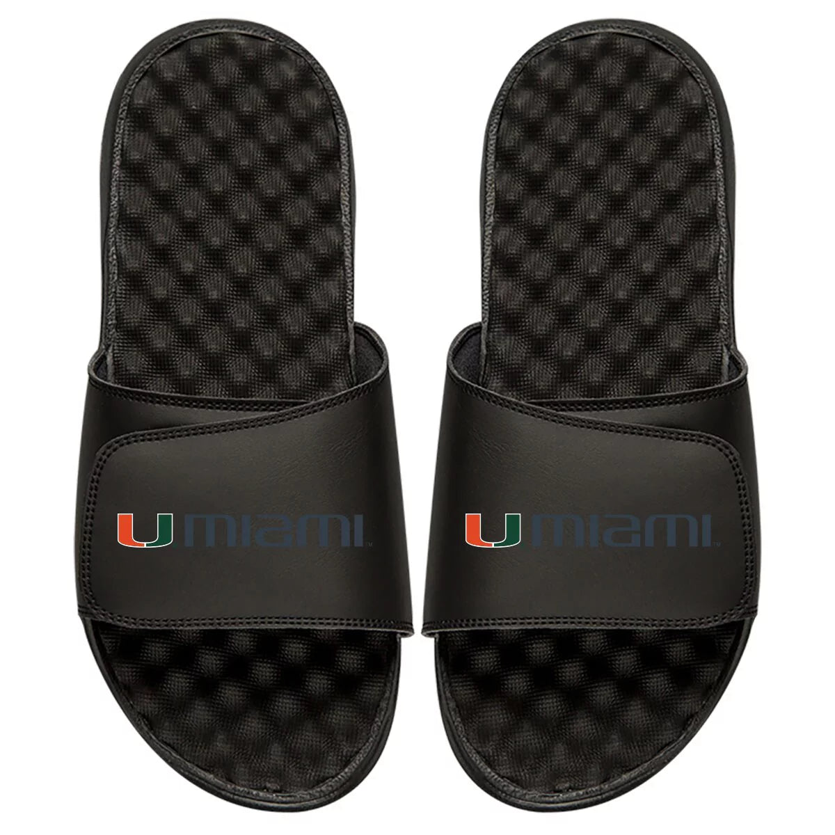 Youth ISlide Black Miami Hurricanes Wordmark Slide Sandals