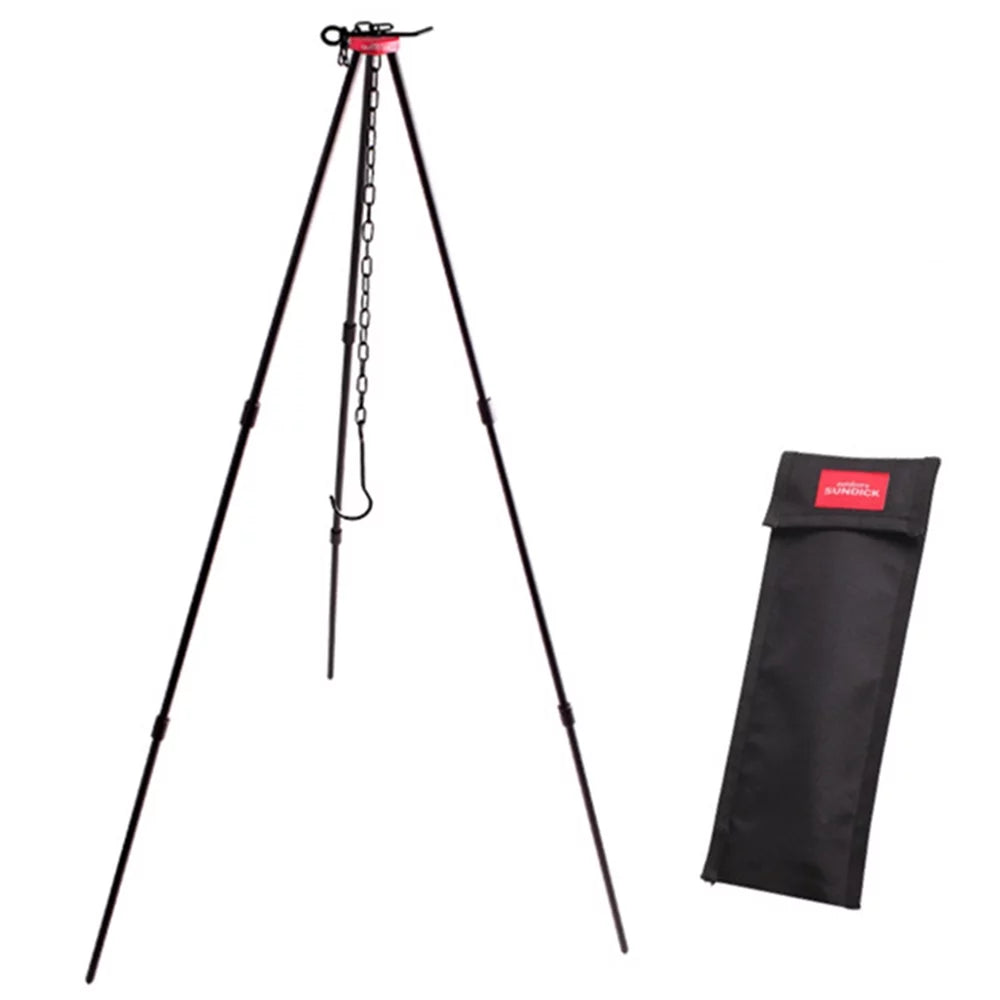 Sturdy Sundick Tripod for Camping Bonfires, Portable Triangle Support for Cooking and Campfire Nights