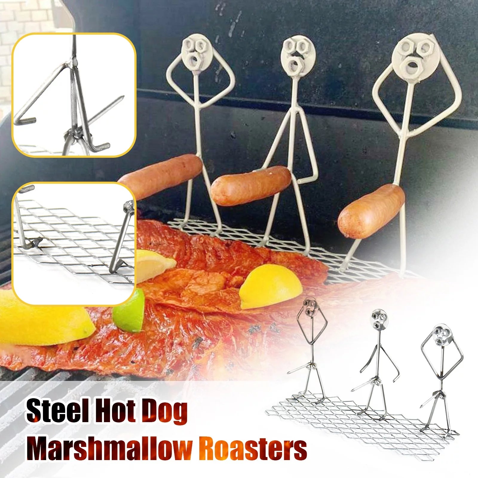 Up to 35% off! YOHOME Steel Hot Dog Marshmallow Roasters Stainless Camp Fire Roasting Stick